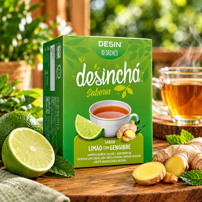 Chá Desinchá Limão com Gengibre