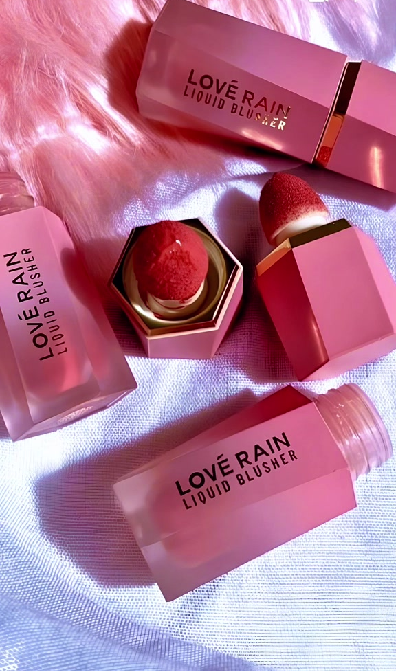 Blush Líquido Lové Rain Cremoso Com Aplicador Sheglan Dupe Acabamento Natural