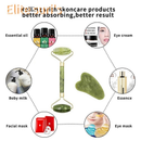 Placa Massageadora Gua Sha Rolo Pedra Natural Jade Cristal de Quartzo Verde Aventurina