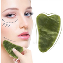 Placa Massageadora Gua Sha Rolo Pedra Natural Jade Cristal de Quartzo Verde Aventurina