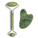 Kit Rolo de Jade + Gua Sha Facial – Massagem Anti-Idade para Reduzir Rugas e Inchaço