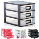 Gaveteiro Organizador De Mesa - Acessórios Brincos Maquiagem Remédio Medicamento Linhas Costura-3 Gavetas