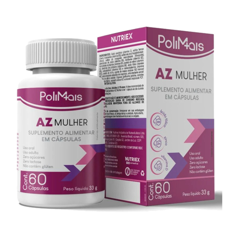 Polivitamínico Polimais AZ Mulher 60 Cápsulas – Saúde Feminina